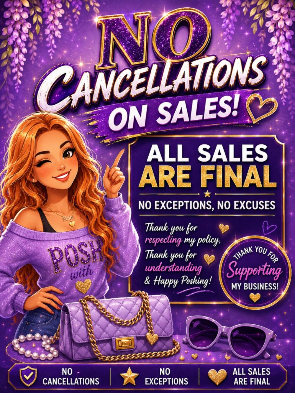 No cancellations on items‼️
